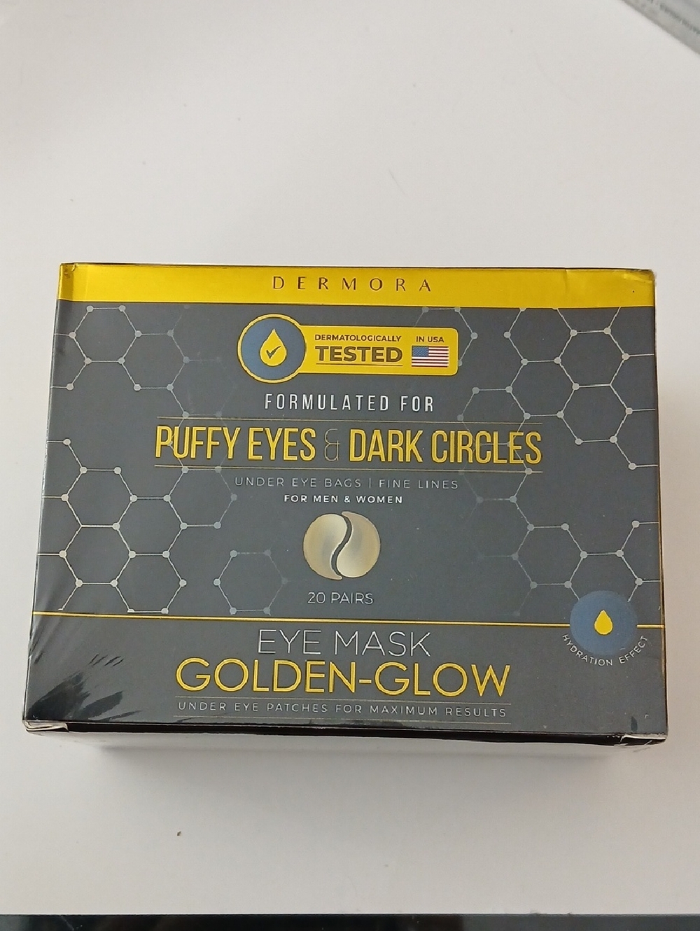 Golden-Glow Eye Mask for Puffy Eyes & Dark Circles - Gold